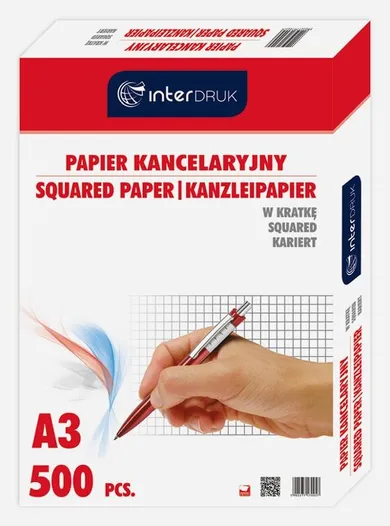 Interdruk, papier kancelaryjny A3, 500 kartek, kratka