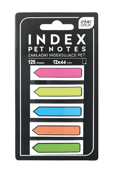 Interdruk, Pet Notes, zakładki indeksujące, strzałki, Neon, 125 szt.