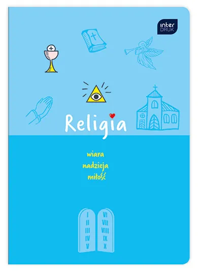 Interdruk, Religia, zeszyt A5, 60 kartek, kratka, 1 szt.