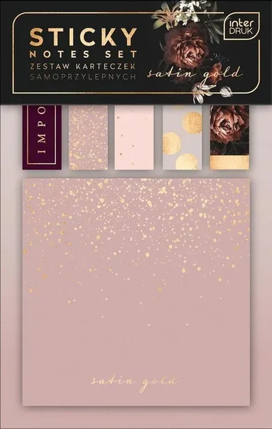 Interdruk, Sticky Notes, karteczki samoprzylepne, satin gold, 120 kartek