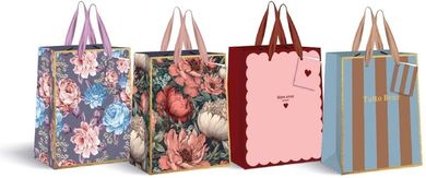 Interdruk, torebka prezentowa, średnia, złota, 26,5-33-13 cm, 1 szt.