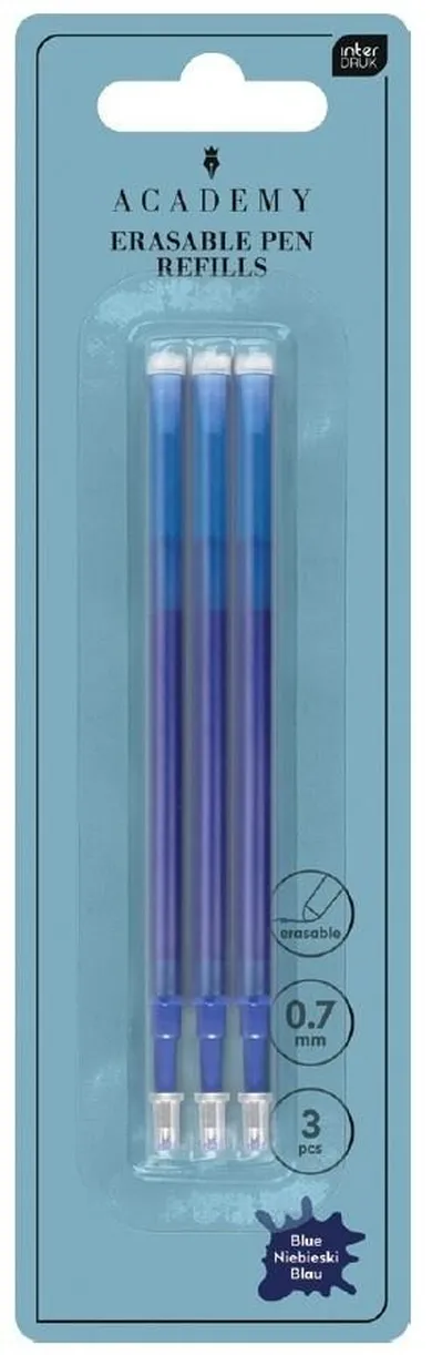 Interdruk, wkłady do długopisów ścieralnych, niebieski, 3 szt.