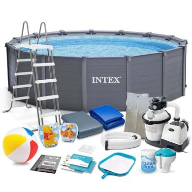 Intex, basen ogrodowy panelowy, 478-124 cm, zestaw 18w1