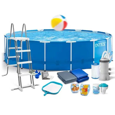 Intex, basen ogrodowy stelażowy, 457-122 cm, zestaw 17w1