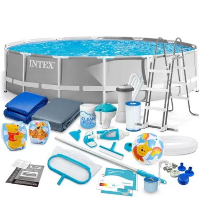 Intex, basen ogrodowy stelażowy, zestaw 21w1, 427-107-107 cm