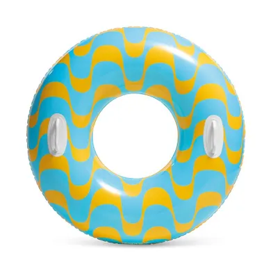 Intex, koło do pływania, niebieskie w zygzaki, 91 cm