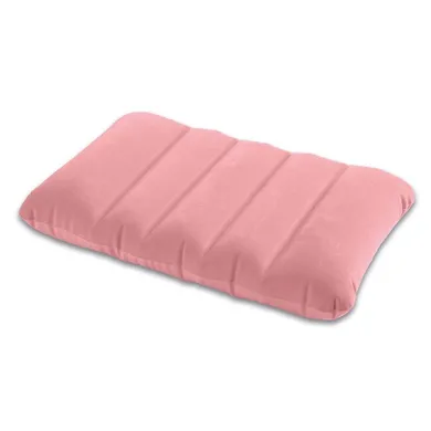 Intex, poduszka dmuchana, welurowa, różowa, 43-28-9 cm