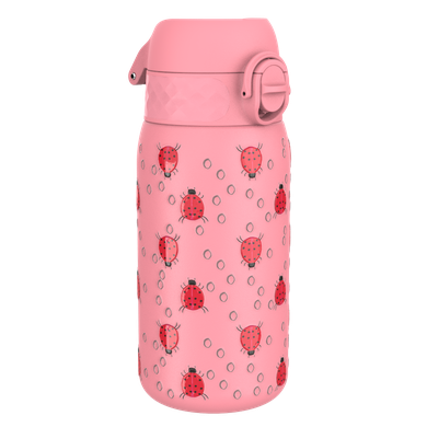 ION8, Biedronki, stalowy bidon z ustnikiem, różowy, 400 ml