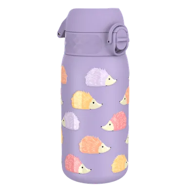 ION8, Jeże, stalowy bidon z ustnikiem, fioletowy, 400 ml