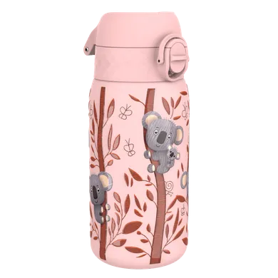 ION8, Koala, stalowy bidon z ustnikiem, różowy, 400 ml