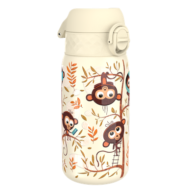 ION8, Małpki, stalowy bidon z ustnikiem, kremowy, 400 ml