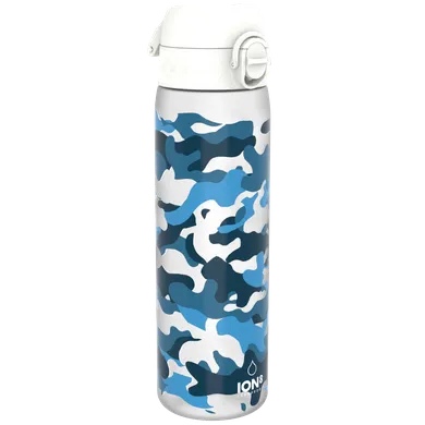 ION8, Niebieskie moro, bidon z ustnikiem, biały, 500 ml