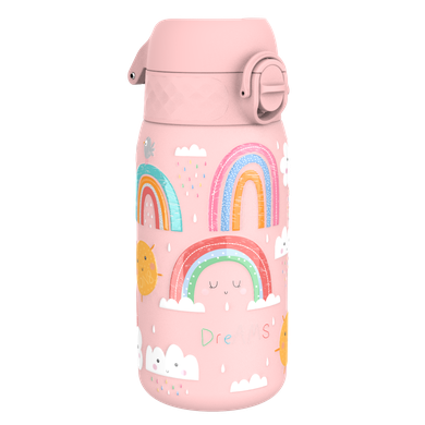 ION8, Tęcza, stalowy bidon z ustnikiem, różowy, 400 ml