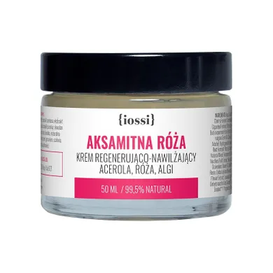 Iossi, Aksamitna Róża, krem regenerująco-nawilżający do twarzy, acerola & róża & algi, 50 ml