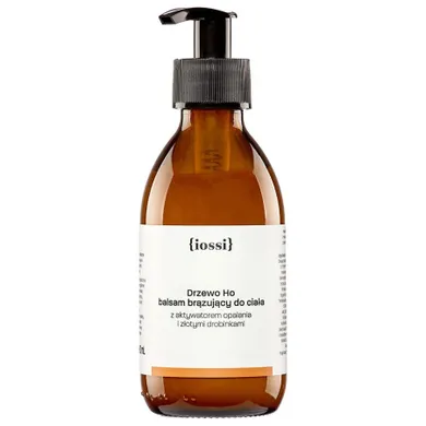 Iossi, Drzewo Ho, balsam brązujący do ciała z aktywatorem opalania i złotymi drobinkami, 190 ml