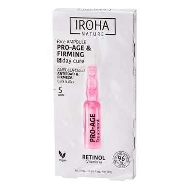 Iroha Nature, Retinol Pro-Age Face Ampoule, przeciwstarzeniowo-ujędrniające ampułki do twarzy z retinolem, 5-1.5 ml