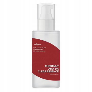 Isntree, Chestnut AHA 8% Clear Essence, esencja do twarzy z kwasami AHA, 100 ml