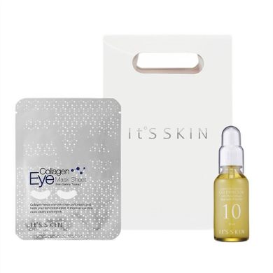 It's Skin, Beauty Elasticity Gift Set, zestaw: ujędrniające serum do twarzy, 30 ml + kolagenowe płatki pod oczy, 3 g