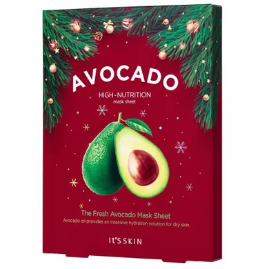 It's Skin, The Fresh Avocado Mask Sheet, zestaw maseczek w płachcie z wyciągiem z awokado, 5-20 g