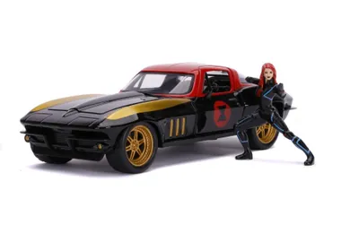 Jada Toys, Marvel, Czarna wdowa, 1966 Chevy, model pojazdu z figurką, 1:24