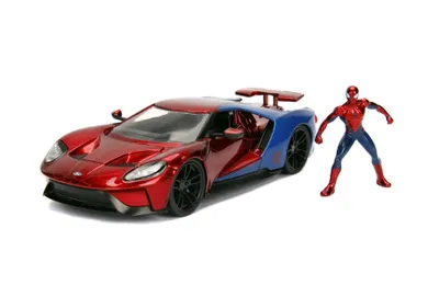 Jada Toys, Marvel, Spider-Man, 2017 Ford GT, model pojazdu z figurką, 1:24