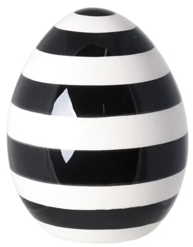 Jajko, biało-czarne, w paski, małe, 8-8-9 cm