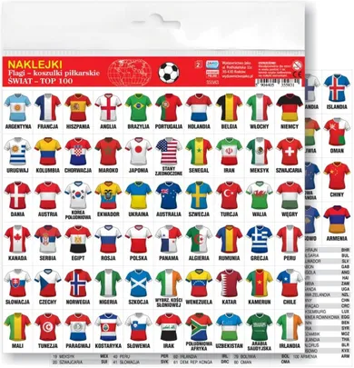Jako, koszulki piłkarskie świata, naklejki