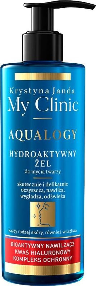 Janda, My Clinic Aqualogy, hydroaktywny żel do mycia twarzy, do każdego rodzaju cery, 400 ml