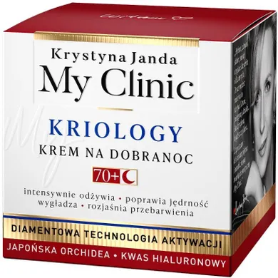 Janda, My Clinic Kriology 70+, krem na dobranoc, japońska orchidea &, kwas hialuronowy, 50 ml