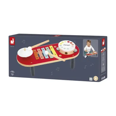 Janod, Confetti, stolik muzyczny, drewniane instrumenty