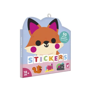 Janod, duże naklejki, zwierzęta, 50 szt.