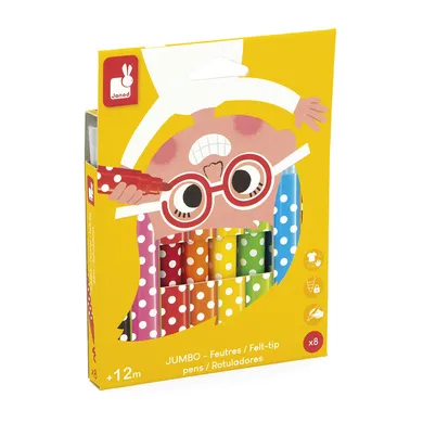 Janod, Jumbo, flamastry, 8 kolorów