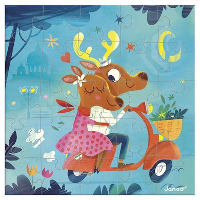 Janod, Love dolce vita, puzzle z kartką okolicznościową, 2w1, 25 szt.