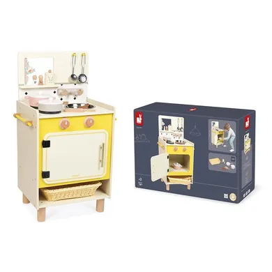 Janod, Shiny Grandma, drewniana kuchnia z 10 akcesoriami