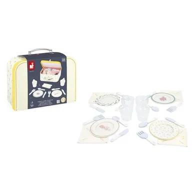 Janod, Shiny Grandma, zestaw piknikowy w walizce, z akcesoriami, 24 elementów