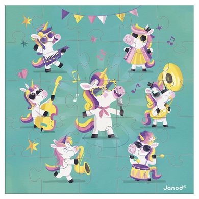 Janod, Unicorn, puzzle z kartką okolicznościową, 2w1, 25 szt.