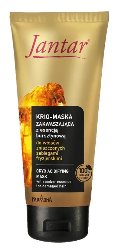 Jantar, krio-maska zakwaszająca z esencją bursztynową, do włosów zniszczonych zabiegami fryzjerskimi, 200 ml