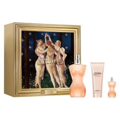 Jean Paul Gaultier, Classique, zestaw, woda toaletowa spray, 100 ml + balsam do ciała, 75 ml + woda toaletowa spray, 6 ml