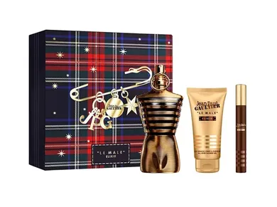 Jean Paul Gaultier, Le Male, zestaw: Elixir Parfum, woda perfumowana, 125 ml + żel pod prysznic, 75 ml + woda perfumowana, 10 ml