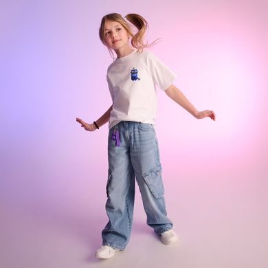 Jeansowe spodnie z kieszeniami cargo wide Cool Club