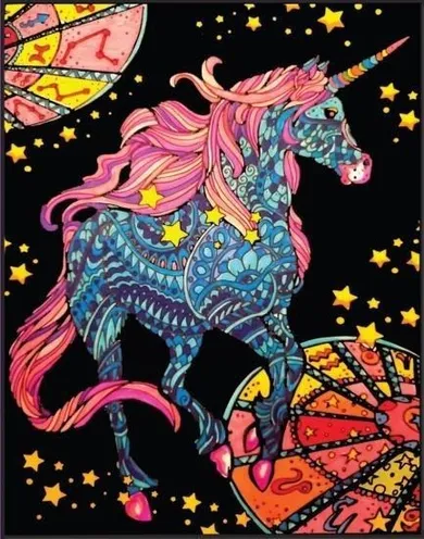 Jednorożec zodiak. Kolorowanka welwetowa, 47-35 cm
