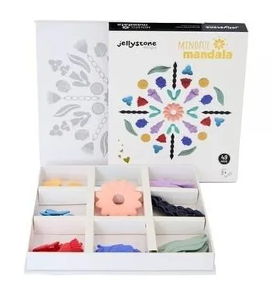 Jellystone Designs, Mindful Mandala Vivid, silikonowa układanka, zabawka sensoryczna