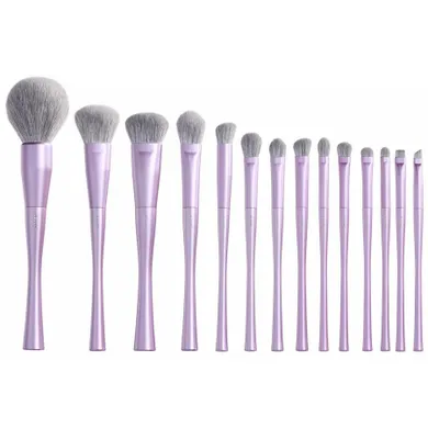 JESSUP, Luxury Purple Makeup Brush, zestaw pędzli do makijażu, T512, 14 szt.