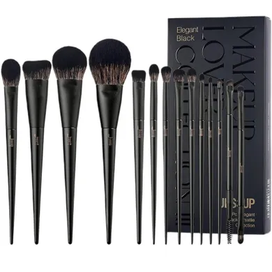 JESSUP, Matte Black Versatile Brush Collection, zestaw pędzli do makijażu, T336, 14 szt.