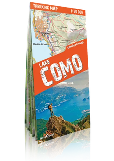 Jezioro Como (Lake Como). Laminowana mapa trekkingowa 1:50 000