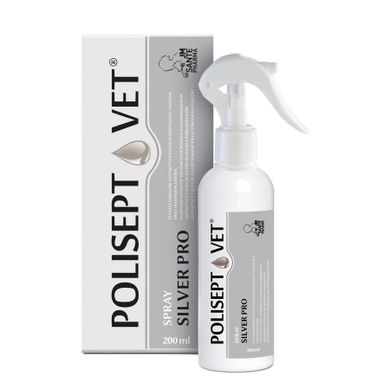 JM Sante, Polisept Vet, Pro Silver, spray do pielęgnacji ran, 200 ml