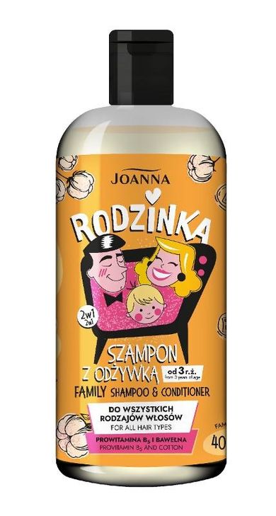 Joanna, Rodzinka, szampon z odżywką prowitamina B5 i bawełna, 400 ml