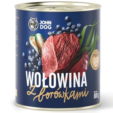 John Dog, Berry, Adult, wołowina z borówkami, karma mokra dla psa, 800g
