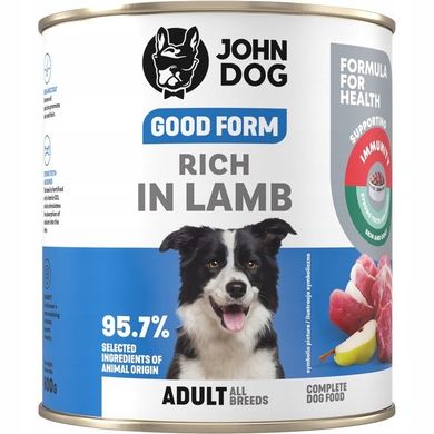 John Dog, Good Form, dorosły, jagnięcina, karma mokra dla psa, 800g