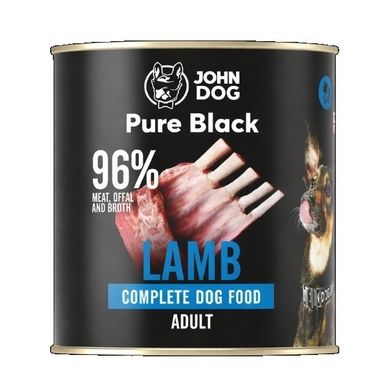John Dog, Pure Black, dorosły, jagnięcina, karma mokra dla psa, 800g
